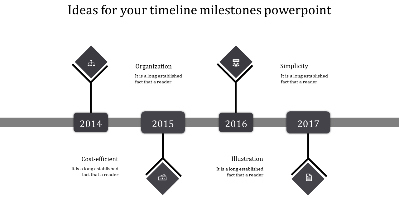 Use Timeline Milestones PowerPoint In Grey Color Slide